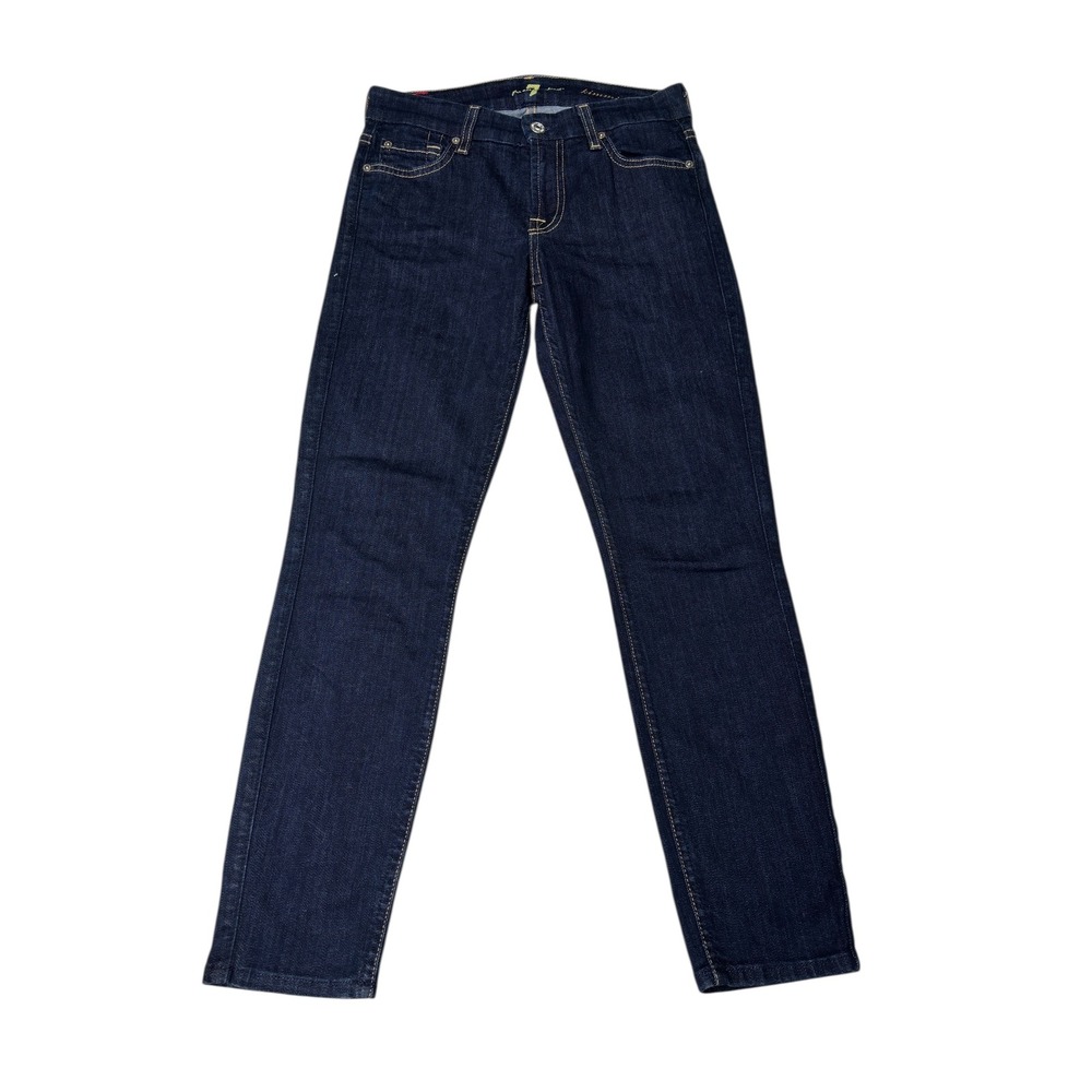 7 For All Mankind Kimmie Crop Dark Wash Denim Jeans Women's Size 26X25